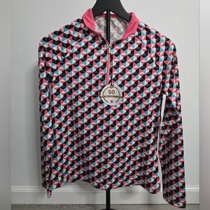 NWT Girl's Geometric Patterned Long Sleeve Top ☀️UPF 50- Size Small